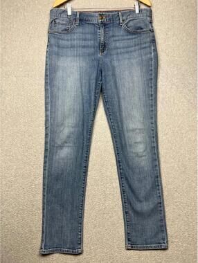 Eddie Bauer Boyfriend Mid Rise Slim Leg Jeans Womens Size 12 Stretch Denim